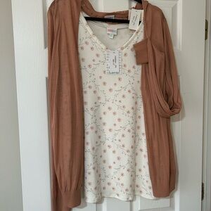 LuLaRoe Farrah sweater tank and two Cheryl lightweight cardigans.